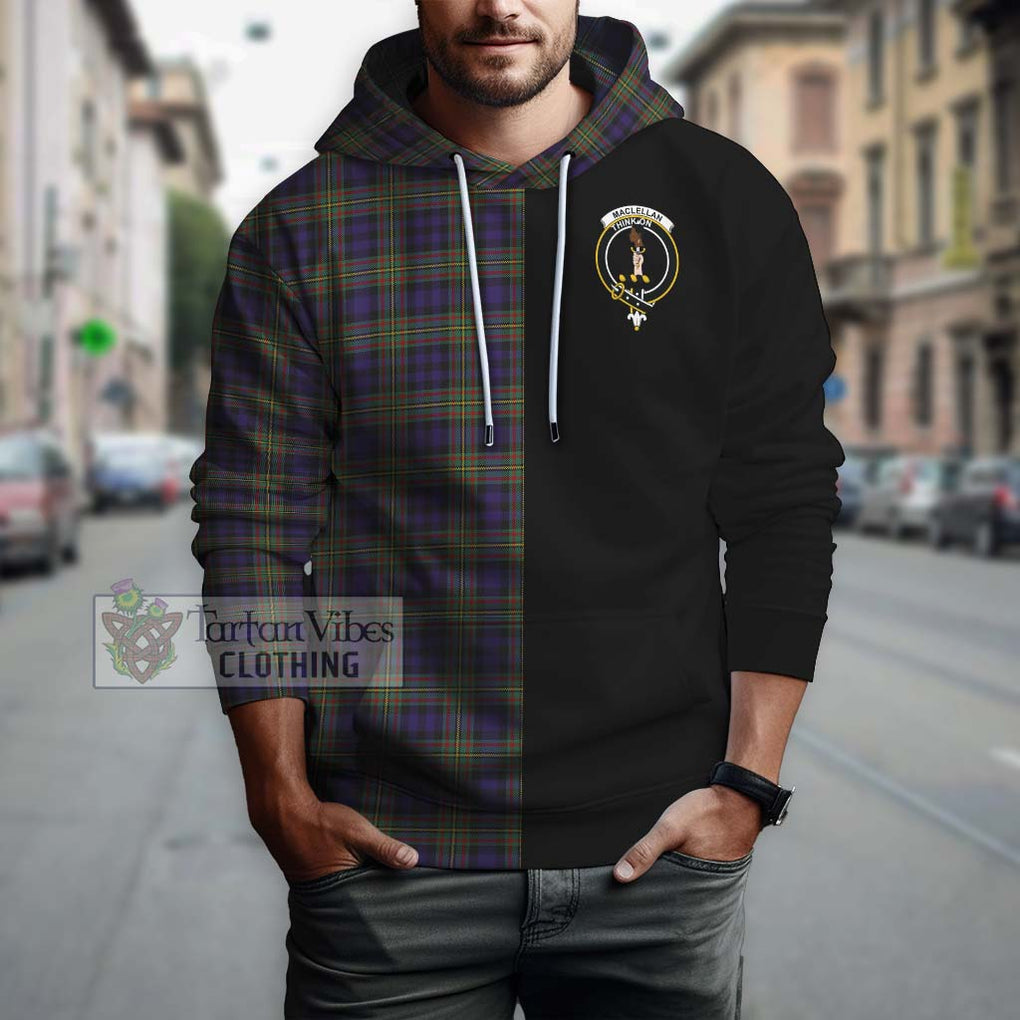 MacLellan (McLellan) Tartan Hoodie with Family Crest and Half Of Me Style Zip Hoodie - Tartanvibesclothing Shop