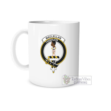MacLellan (McLellan) Family Crest Ceramic Mug White - 2D-tartanvibesclothing