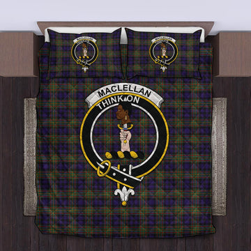 MacLellan (McLellan) Tartan Quilt Bed Set with Family Crest