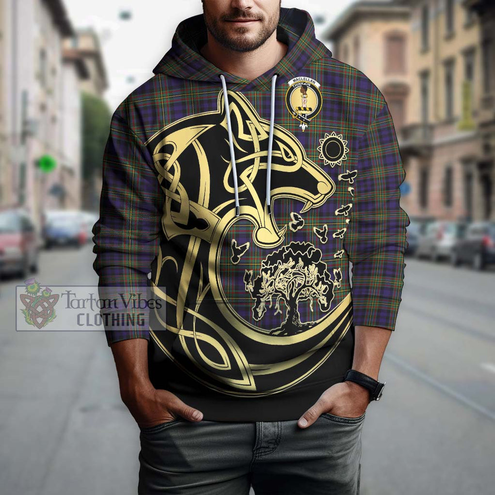 MacLellan (McLellan) Tartan Hoodie with Family Crest Celtic Wolf Style Zip Hoodie - Tartan Vibes Clothing