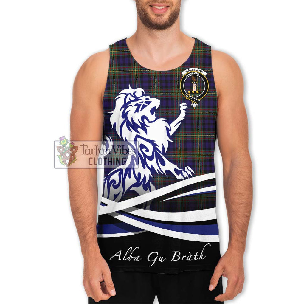 MacLellan (McLellan) Tartan Men's Tank Top with Alba Gu Brath Regal Lion Emblem Men - Tartan Vibes Clothing