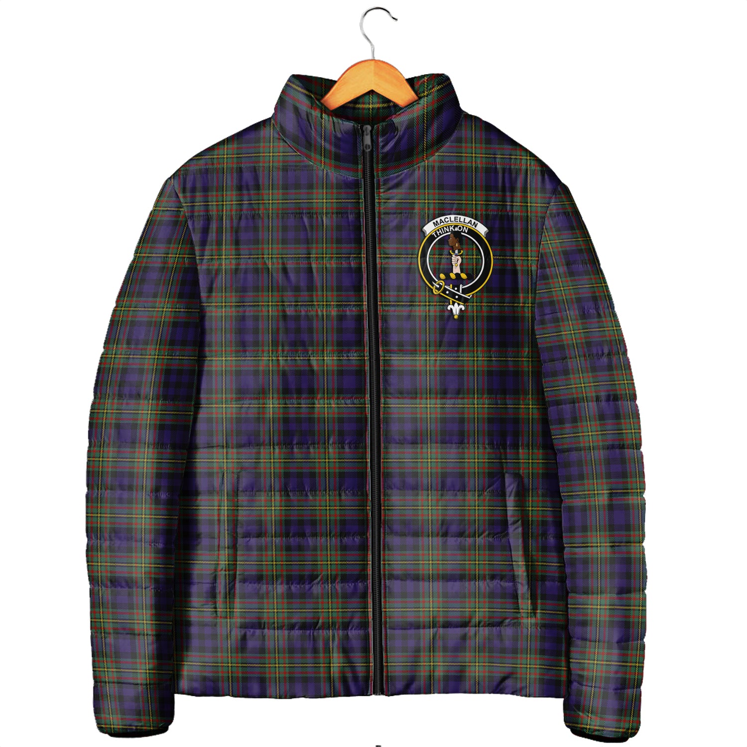 MacLellan (McLellan) Tartan Padded Jacket with Family Crest Men's Padded Jacket - Tartan Vibes Clothing