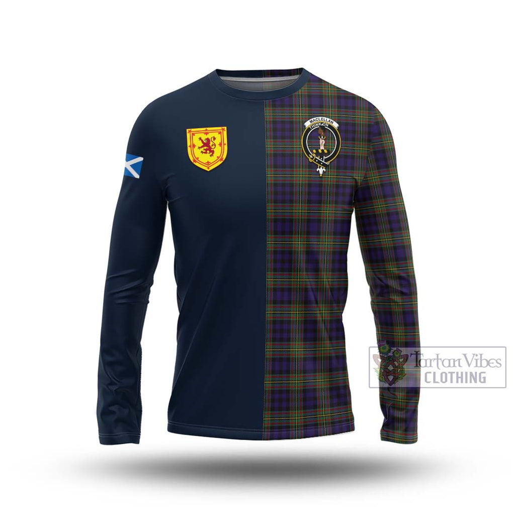 Tartan Vibes Clothing MacLellan Tartan Long Sleeve T-Shirt with Scottish Lion Royal Arm Half Style