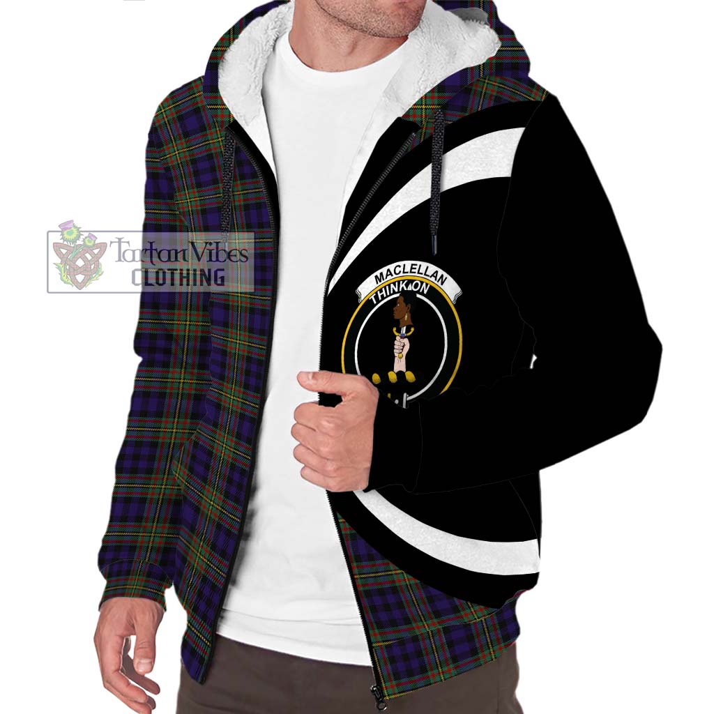 MacLellan (McLellan) Tartan Sherpa Hoodie with Family Crest Circle Style Unisex S - Tartan Vibes Clothing