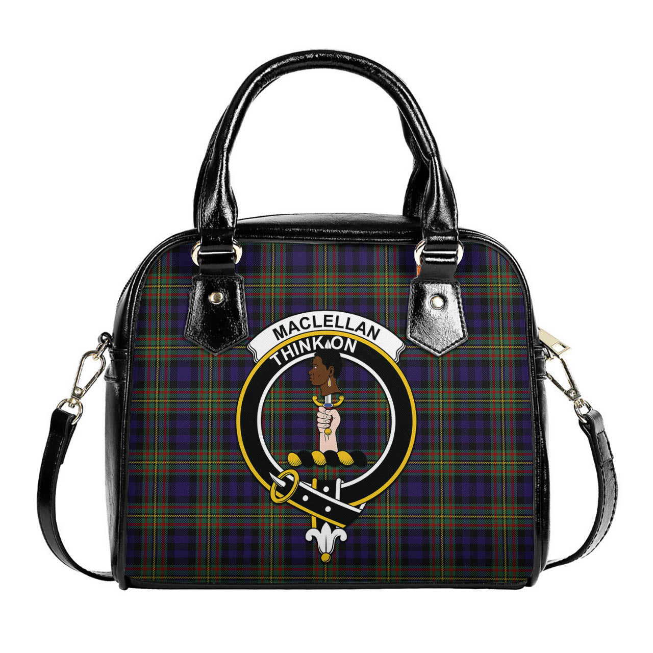 MacLellan Tartan Shoulder Handbags with Family Crest One Size 6*25*22 cm - Tartanvibesclothing