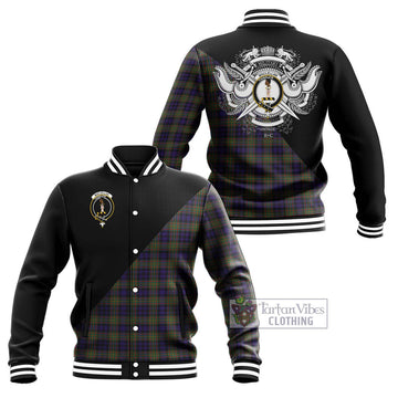 MacLellan (McLellan) Tartan Baseball Jacket with Family Crest and Military Logo Style