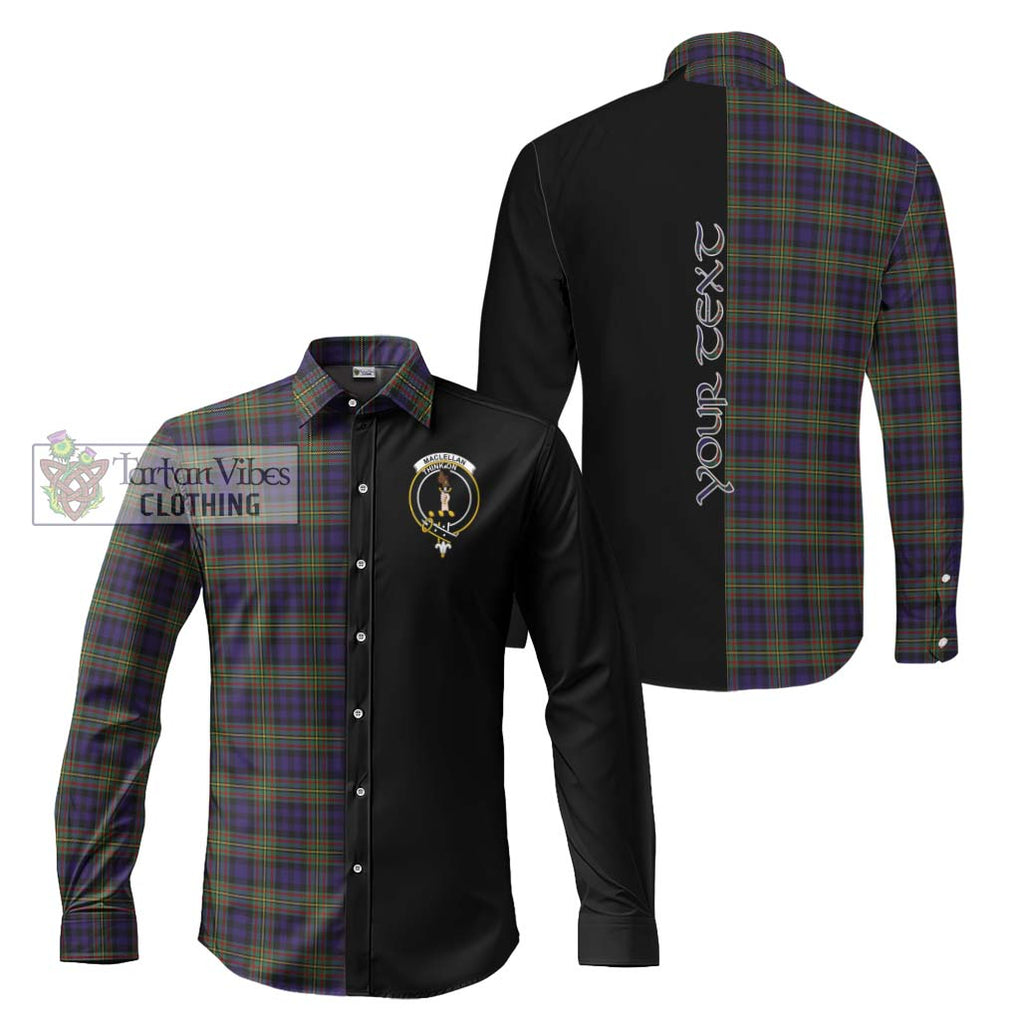 MacLellan (McLellan) Tartan Long Sleeve Button Shirt with Family Crest and Half Of Me Style Men's Shirt S - Tartanvibesclothing Shop