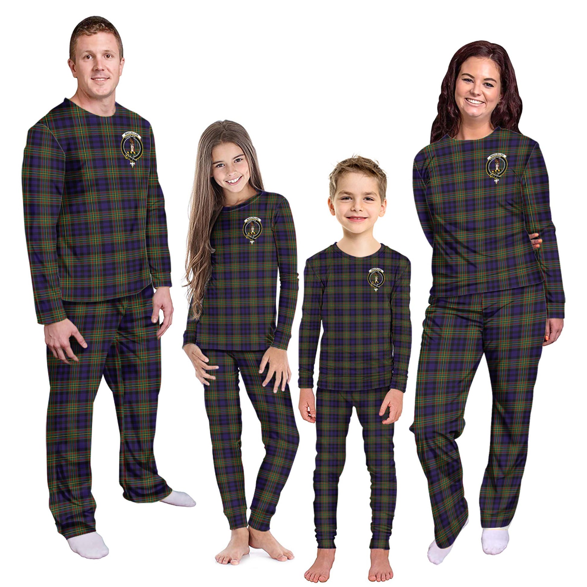 MacLellan Tartan Pajamas Family Set with Family Crest - Tartanvibesclothing