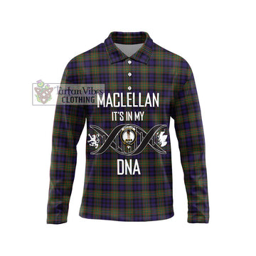 MacLellan (McLellan) Tartan Long Sleeve Polo Shirt with Family Crest DNA In Me Style