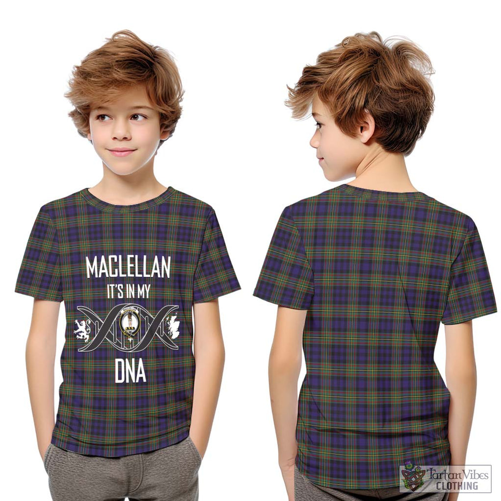 MacLellan (McLellan) Tartan Kid T-Shirt with Family Crest DNA In Me Style Youth XL Size14 - Tartanvibesclothing Shop