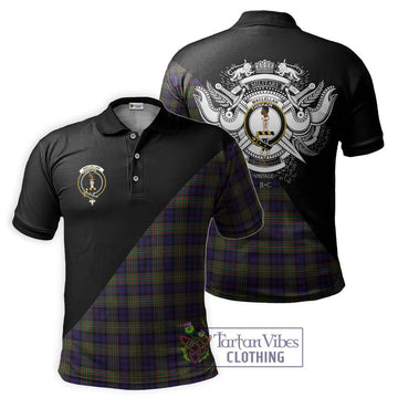 MacLellan (McLellan) Tartan Polo Shirt with Family Crest and Military Logo Style