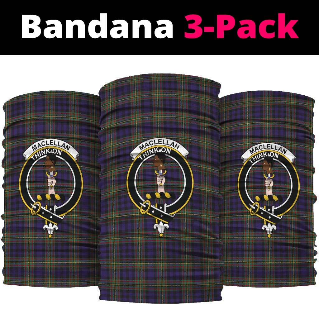 MacLellan Tartan Neck Gaiters, Tartan Bandanas, Tartan Head Band with Family Crest One Size - Tartanvibesclothing