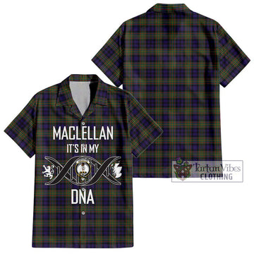 MacLellan (McLellan) Tartan Short Sleeve Button Shirt with Family Crest DNA In Me Style