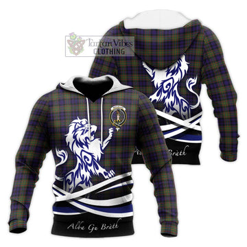 MacLellan (McLellan) Tartan Knitted Hoodie with Alba Gu Brath Regal Lion Emblem