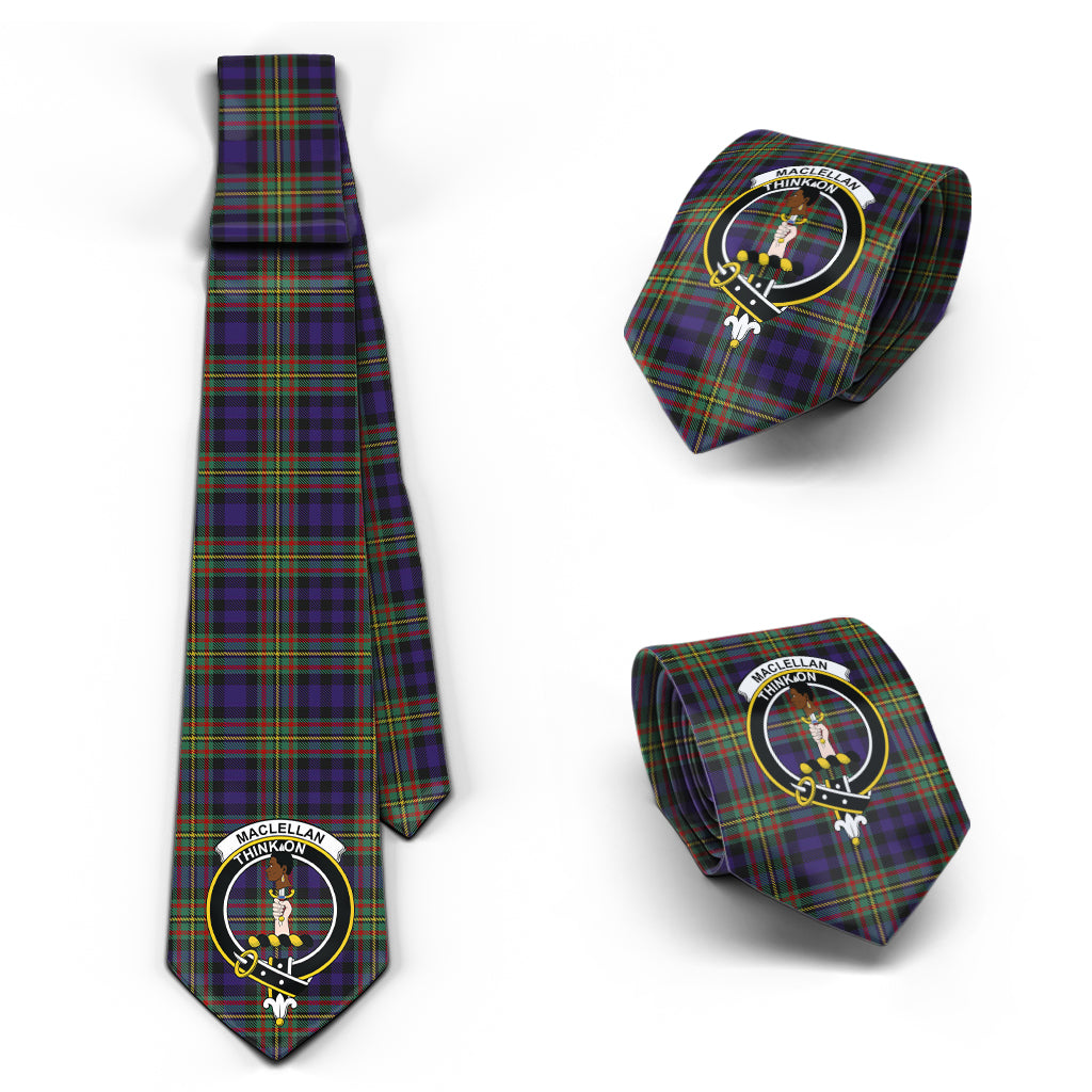 MacLellan (McLellan) Tartan Classic Necktie with Family Crest Necktie One Size - Tartan Vibes Clothing