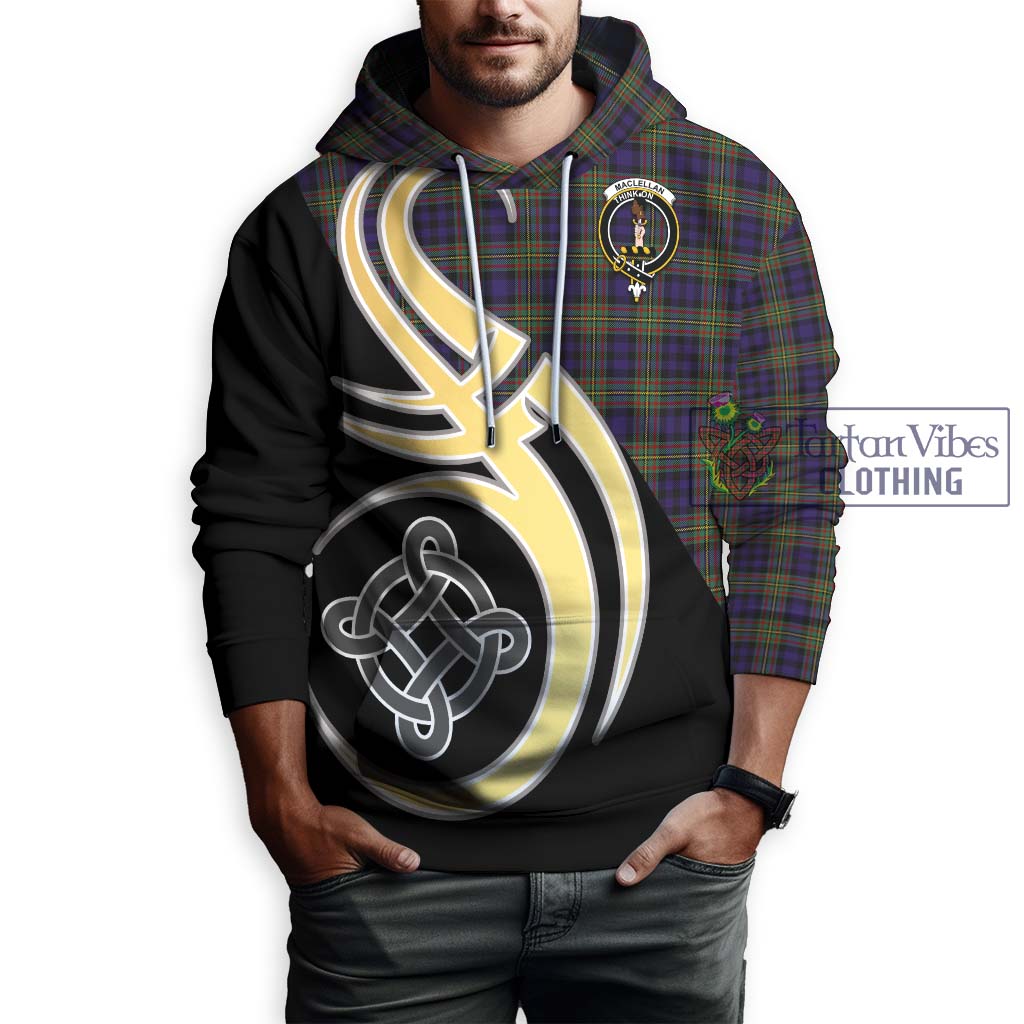 MacLellan (McLellan) Tartan Hoodie with Family Crest and Celtic Symbol Style Zip Hoodie - Tartan Vibes Clothing