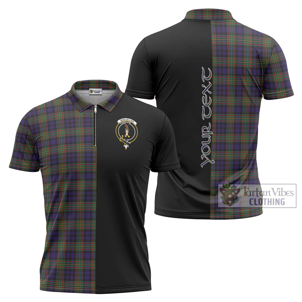 MacLellan (McLellan) Tartan Zipper Polo Shirt with Family Crest and Half Of Me Style Unisex - Tartanvibesclothing Shop