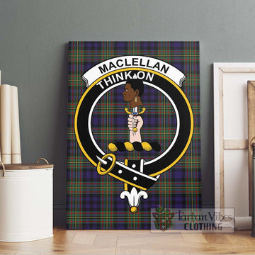 MacLellan (McLellan) Tartan Canvas Print Wall Art with Family Crest