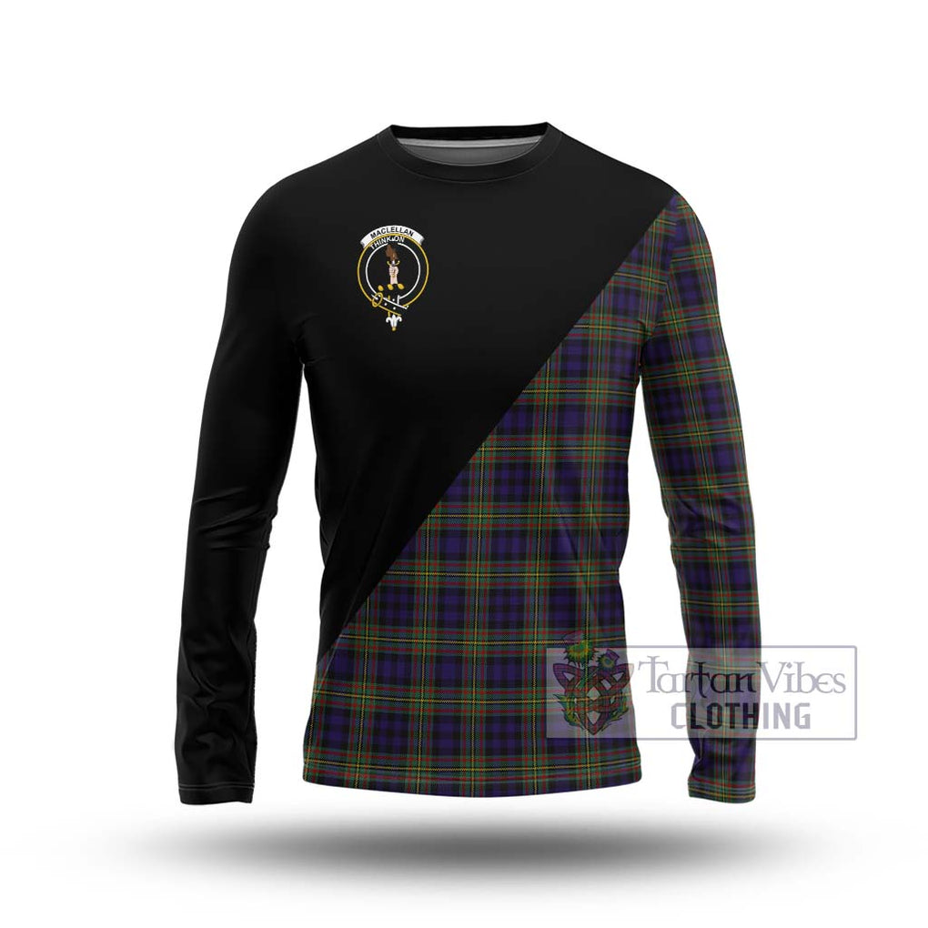 MacLellan (McLellan) Tartan Long Sleeve T-Shirt with Family Crest and Military Logo Style Unisex - Tartanvibesclothing Shop