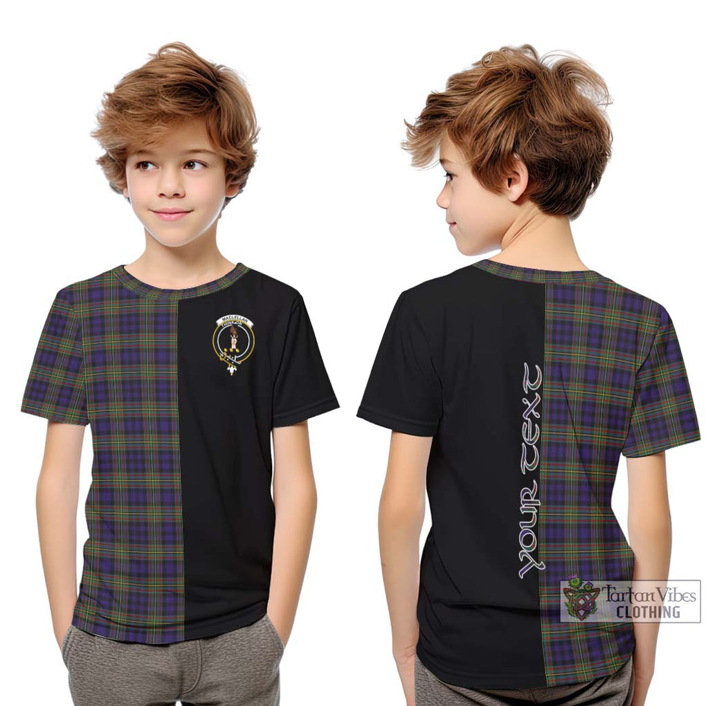 MacLellan (McLellan) Tartan Kid T-Shirt with Family Crest and Half Of Me Style Youth XL Size14 - Tartanvibesclothing Shop