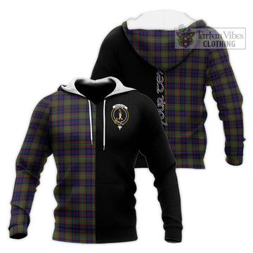 MacLellan (McLellan) Tartan Knitted Hoodie with Family Crest and Half Of Me Style