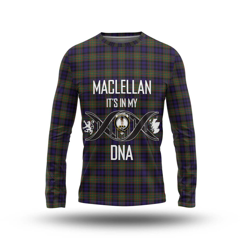 MacLellan (McLellan) Tartan Long Sleeve T-Shirt with Family Crest DNA In Me Style Unisex - Tartanvibesclothing Shop