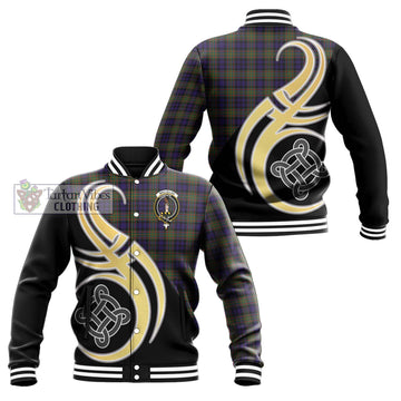 MacLellan (McLellan) Tartan Baseball Jacket with Family Crest and Celtic Symbol Style