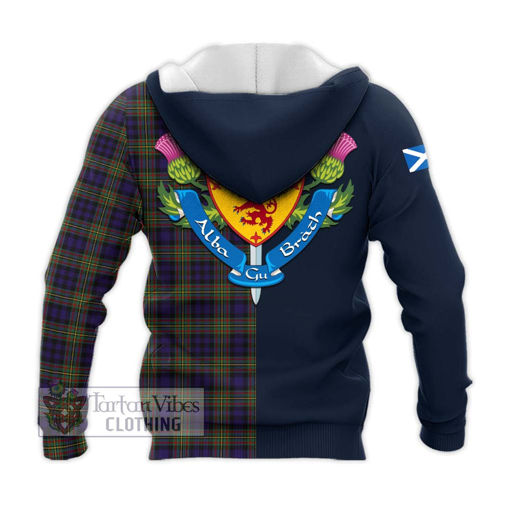 Tartan Vibes Clothing MacLellan Tartan Knitted Hoodie with Scottish Lion Royal Arm Half Style