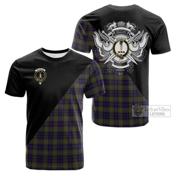 MacLellan (McLellan) Tartan Cotton T-shirt with Family Crest and Military Logo Style