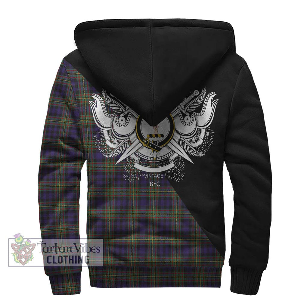 MacLellan (McLellan) Tartan Sherpa Hoodie with Family Crest and Military Logo Style - Tartanvibesclothing Shop