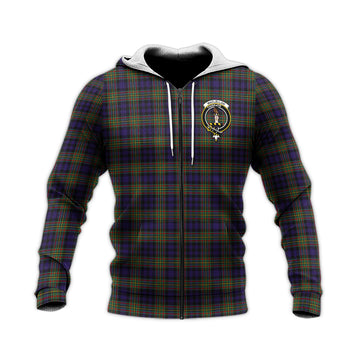 MacLellan (McLellan) Tartan Knitted Hoodie with Family Crest