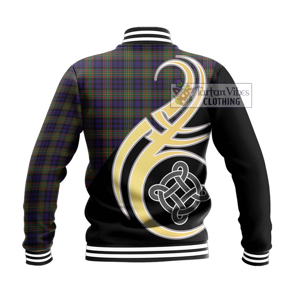 MacLellan (McLellan) Tartan Baseball Jacket with Family Crest and Celtic Symbol Style - Tartan Vibes Clothing