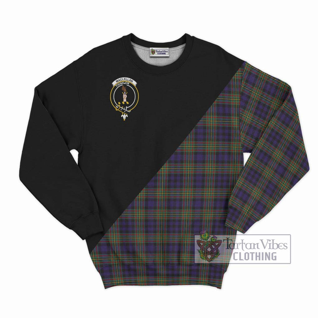 MacLellan (McLellan) Tartan Sweatshirt with Family Crest and Military Logo Style - Tartanvibesclothing Shop