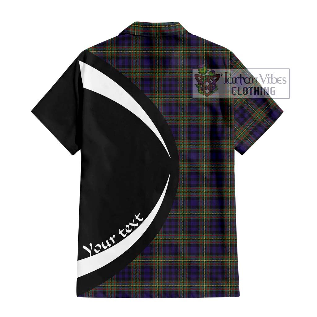 MacLellan (McLellan) Tartan Short Sleeve Button Up with Family Crest Circle Style - Tartan Vibes Clothing