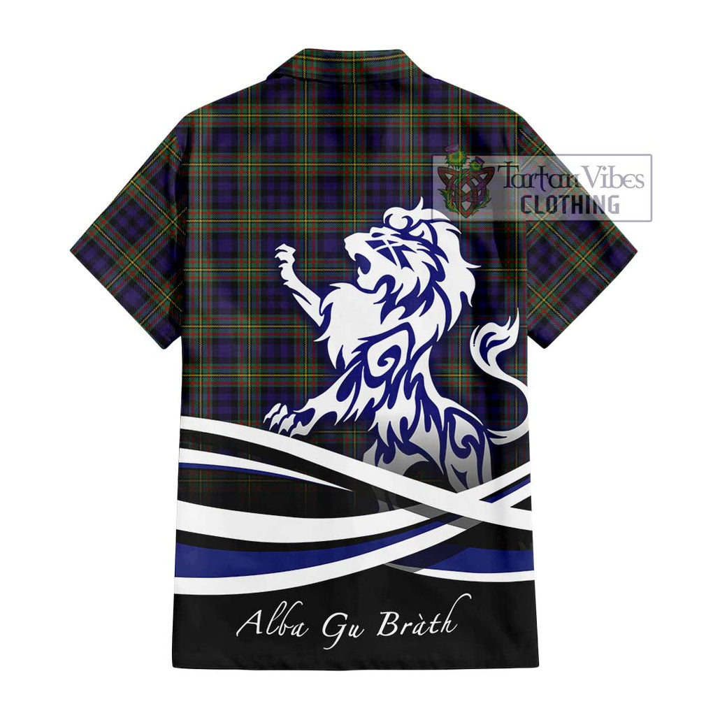 MacLellan (McLellan) Tartan Short Sleeve Button Shirt with Alba Gu Brath Regal Lion Emblem - Tartanvibesclothing Shop