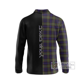 MacLellan (McLellan) Tartan Long Sleeve Polo Shirt with Family Crest and Half Of Me Style