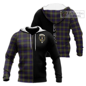 MacLellan (McLellan) Tartan Knitted Hoodie with Family Crest and Half Of Me Style