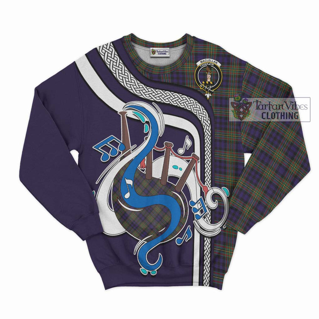 Tartan Vibes Clothing MacLellan Tartan Sweatshirt with Epic Bagpipe Style