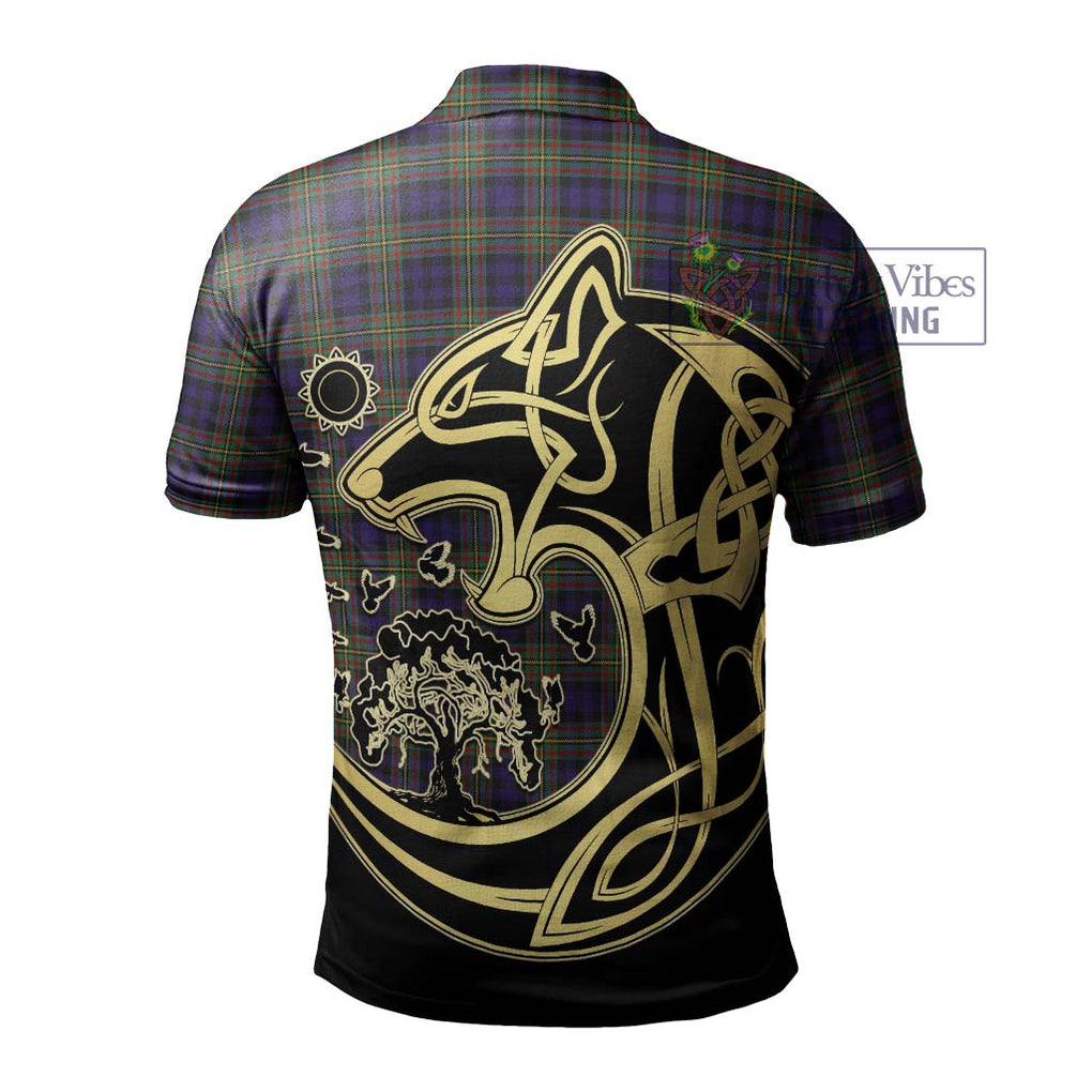 MacLellan (McLellan) Tartan Polo Shirt with Family Crest Celtic Wolf Style - Tartan Vibes Clothing