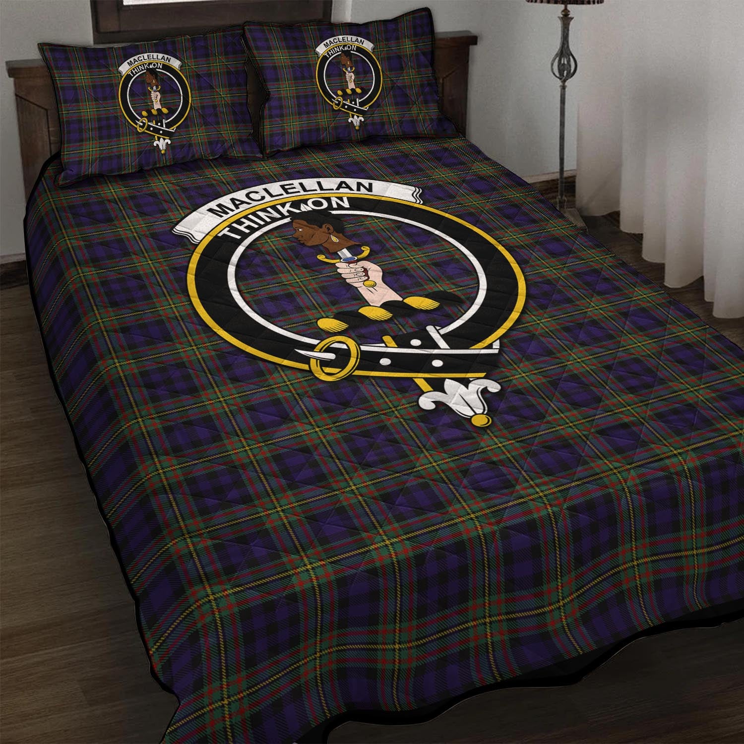 MacLellan (McLellan) Tartan Quilt Bed Set with Family Crest - Tartan Vibes Clothing