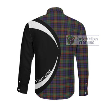 MacLellan (McLellan) Tartan Long Sleeve Button Up with Family Crest Circle Style