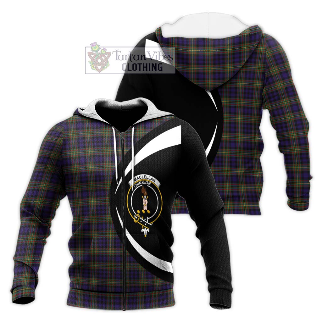 MacLellan (McLellan) Tartan Knitted Hoodie with Family Crest Circle Style Unisex Knitted Zip Hoodie - Tartan Vibes Clothing