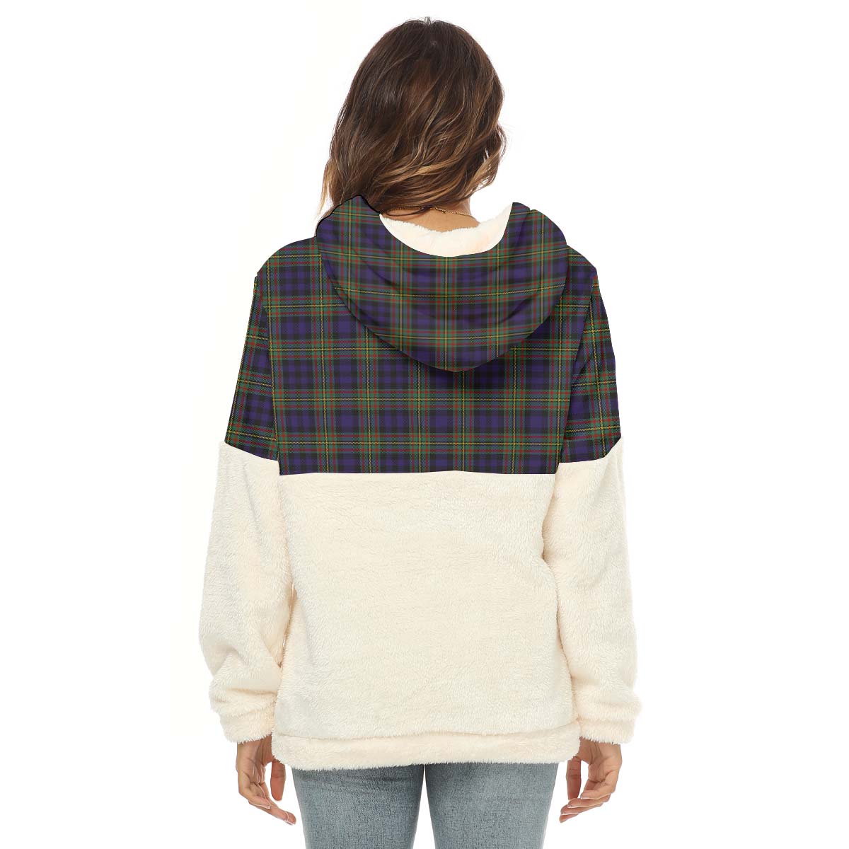 MacLellan Tartan Women's Borg Fleece Hoodie With Half Zip - Tartanvibesclothing