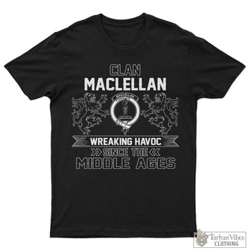 MacLellan (McLellan) Family Crest 2D Cotton Men's T-Shirt Wreaking Havoc Style