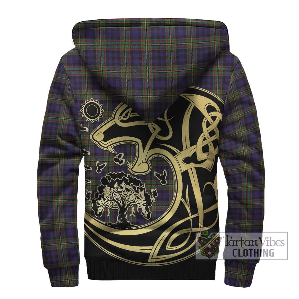 MacLellan (McLellan) Tartan Sherpa Hoodie with Family Crest Celtic Wolf Style - Tartan Vibes Clothing