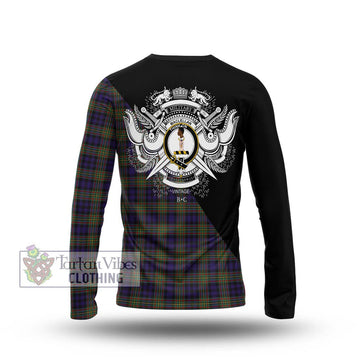 MacLellan (McLellan) Tartan Long Sleeve T-Shirt with Family Crest and Military Logo Style