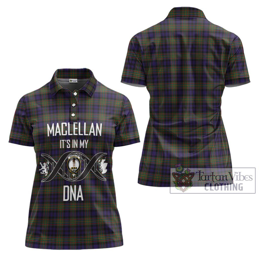 MacLellan (McLellan) Tartan Women's Polo Shirt with Family Crest DNA In Me Style - Tartanvibesclothing Shop