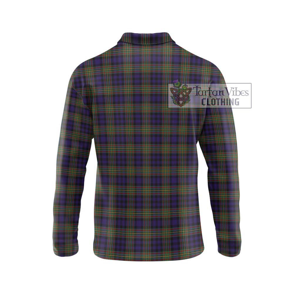 MacLellan (McLellan) Tartan Long Sleeve Polo Shirt with Family Crest DNA In Me Style - Tartanvibesclothing Shop