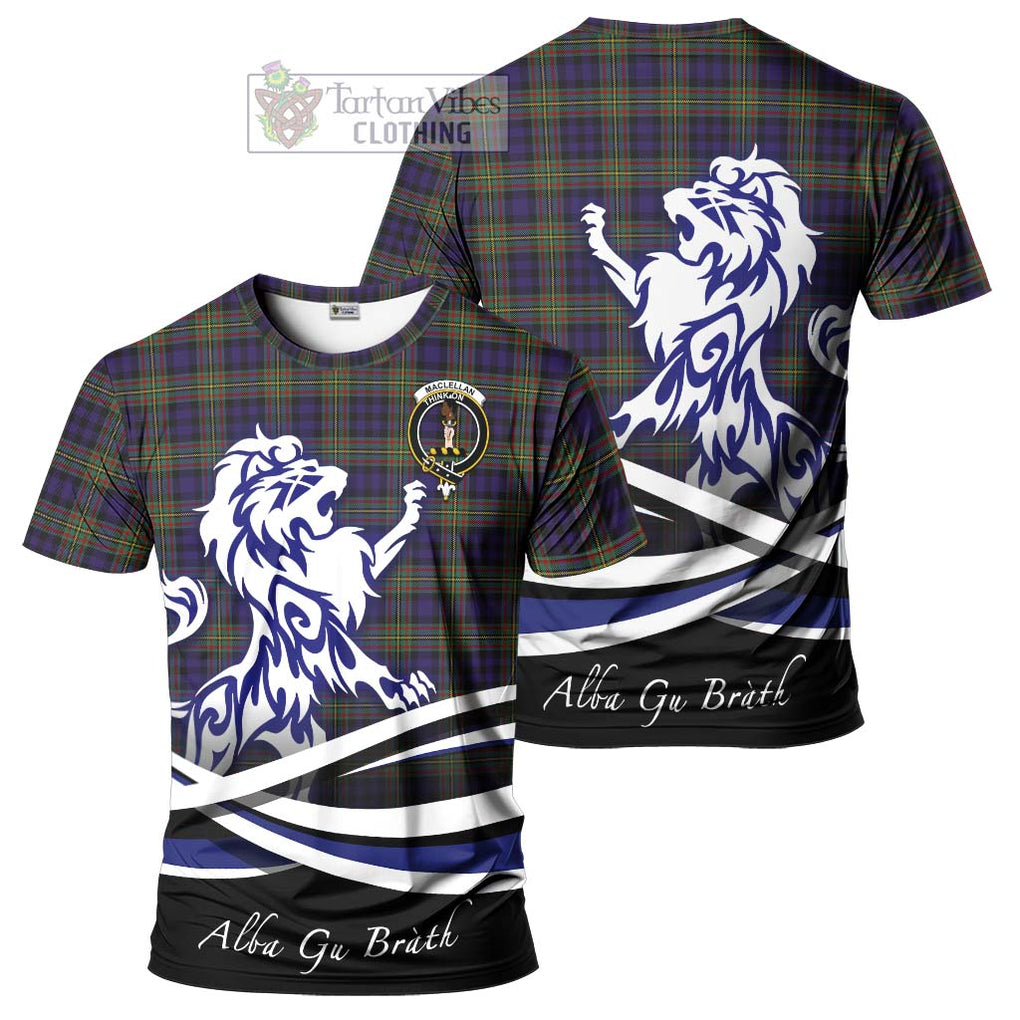 Tartan Vibes Clothing MacLellan Tartan Cotton T-shirt with Alba Gu Brath Regal Lion Emblem