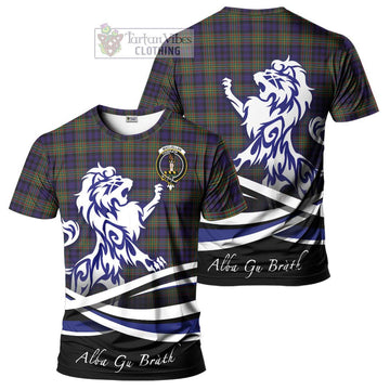 MacLellan (McLellan) Tartan Cotton T-shirt with Alba Gu Brath Regal Lion Emblem